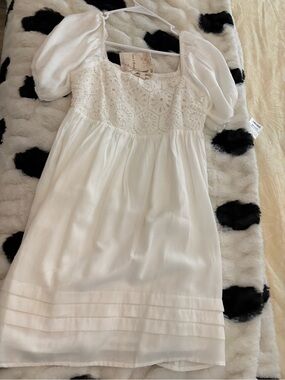 White Lace Bodice Babydoll Dress